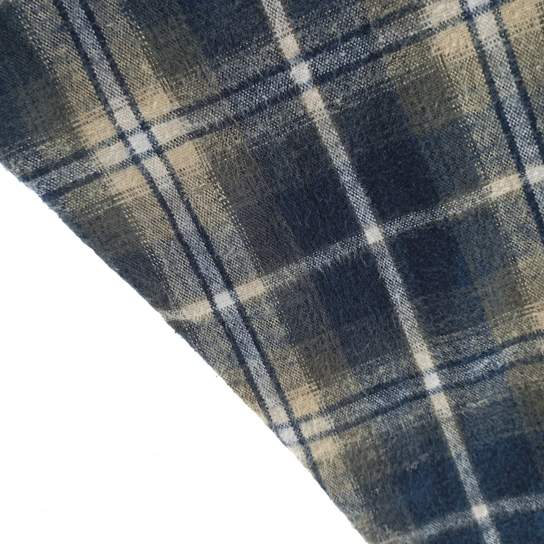 WEATHERPROOF GARMENT COMPANY Check Pattern Long Sleeve Chamois Cloth Shirt, Men's Size L cotton navy blue type Vintage Second Hand