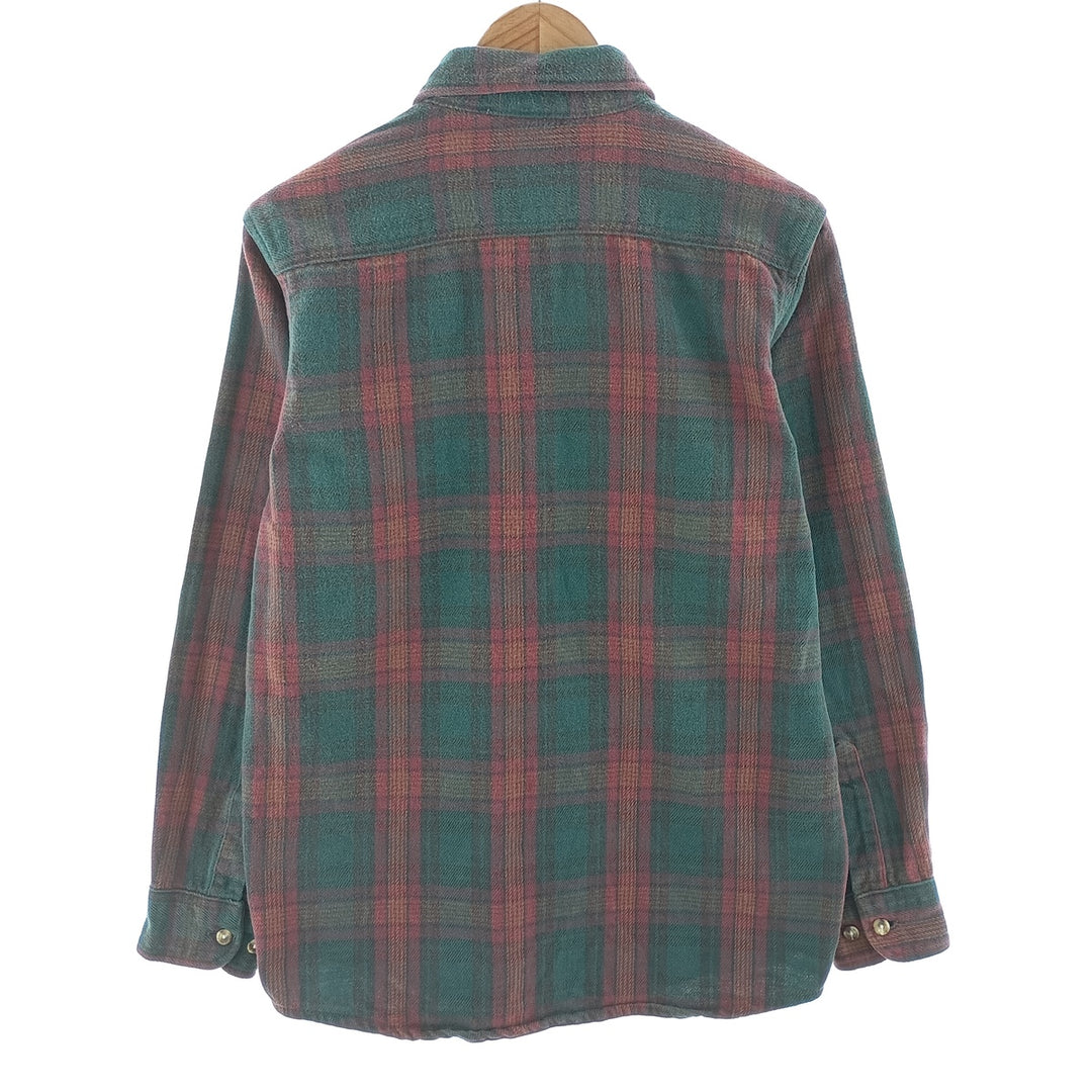 90'S Vintage Five Brother Long Sleeve Heavy Flannel Shirt, Men's Size Medium cotton green type Vintage Second Hand
