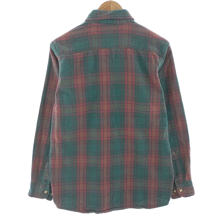 90'S Vintage Five Brother Long Sleeve Heavy Flannel Shirt, Men's Size Medium cotton green type Vintage Second Hand