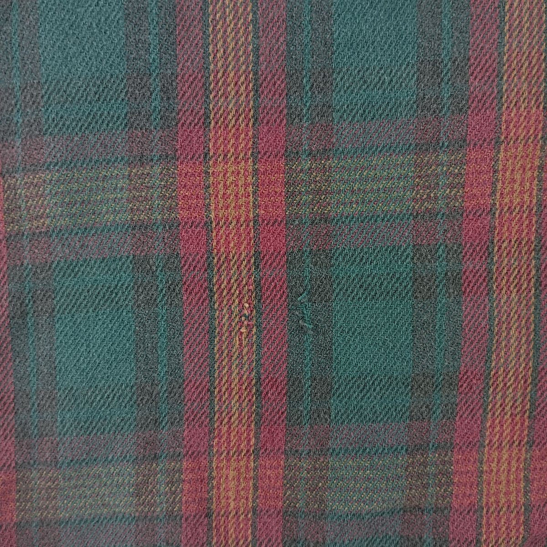 90'S Vintage Five Brother Long Sleeve Heavy Flannel Shirt, Men's Size Medium cotton green type Vintage Second Hand