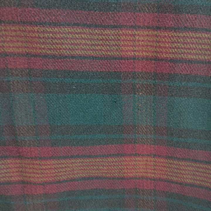 90'S Vintage Five Brother Long Sleeve Heavy Flannel Shirt, Men's Size Medium cotton green type Vintage Second Hand