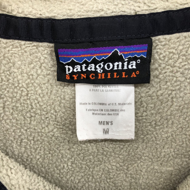 00'S Patagonia Synchilla Snap T 25450F6 Half Snap Fleece Pullover Men's M size polyester Beige type Vintage Second Hand
