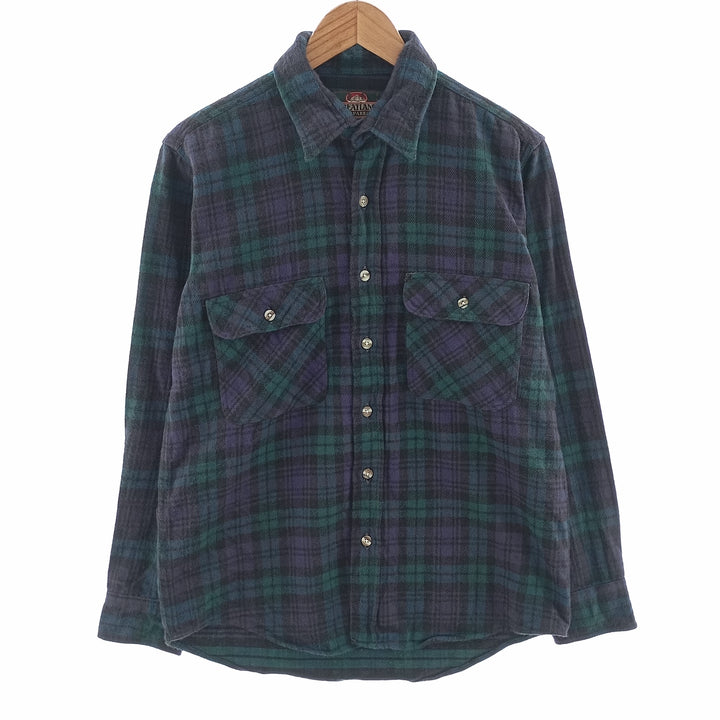 GREATLAND Long Sleeve Heavy Flannel Check Shirt, Men's Size M cotton purple type Vintage Second Hand