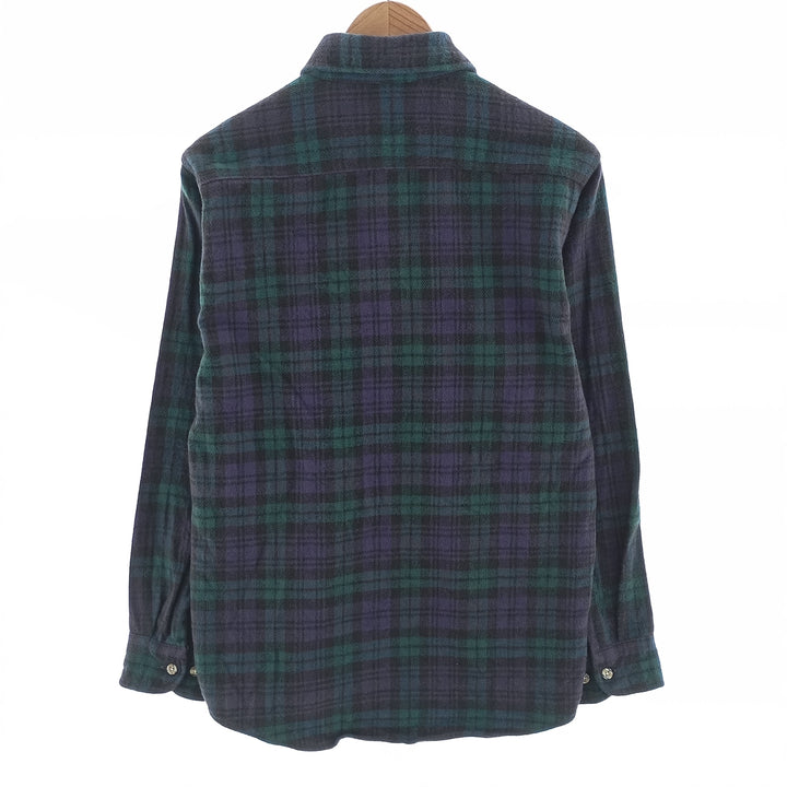 GREATLAND Long Sleeve Heavy Flannel Check Shirt, Men's Size M cotton purple type Vintage Second Hand