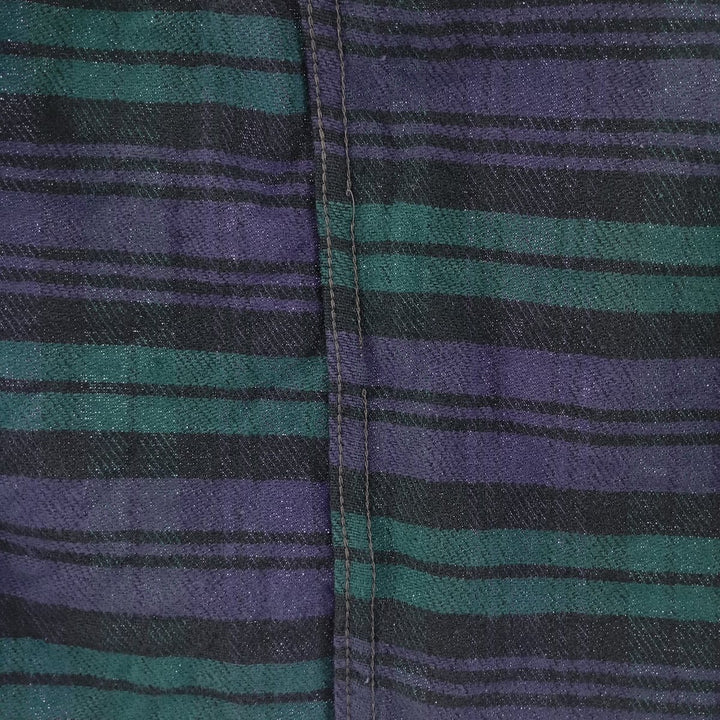 GREATLAND Long Sleeve Heavy Flannel Check Shirt, Men's Size M cotton purple type Vintage Second Hand