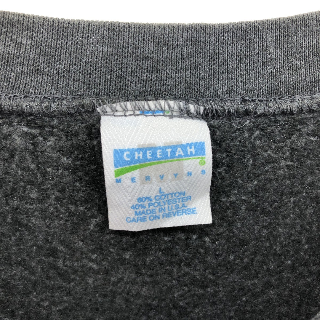Vintage 90'S Cheetah Mervyns plain sweatshirt, made in the USA, size L, men's cotton gray type Vintage Second Hand
