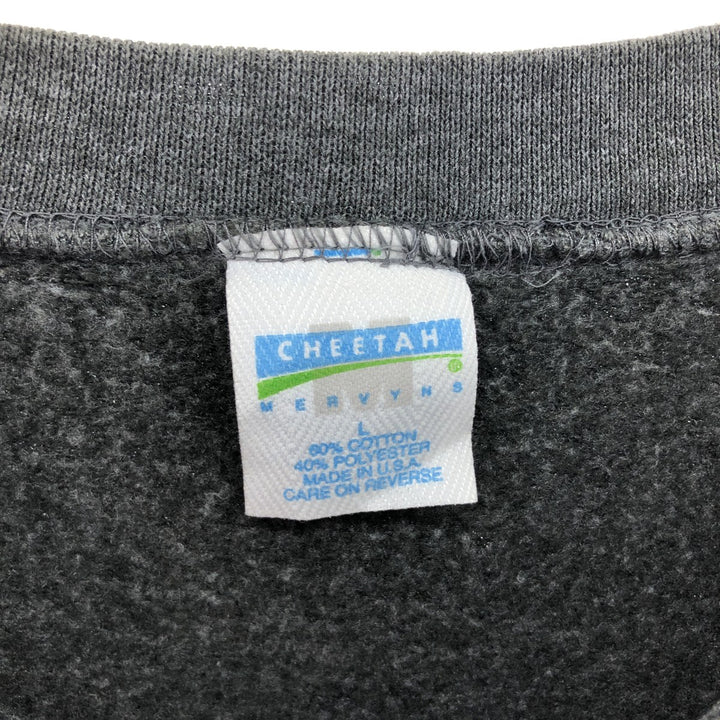 Vintage 90'S Cheetah Mervyns plain sweatshirt, made in the USA, size L, men's cotton gray type Vintage Second Hand