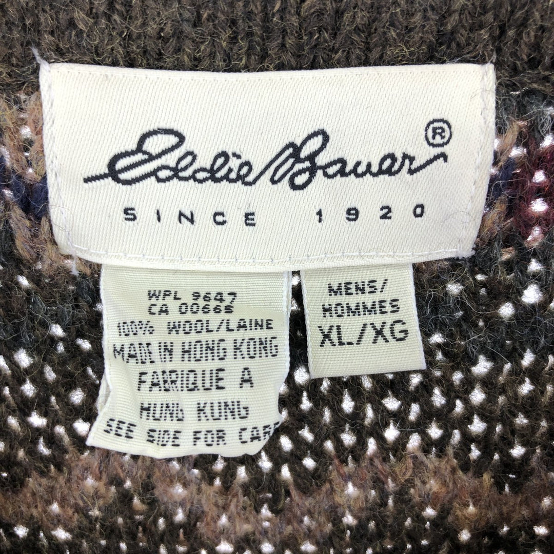 Eddie Bauer All-over Print Wool Knit Sweater Men's XL /eaa405004