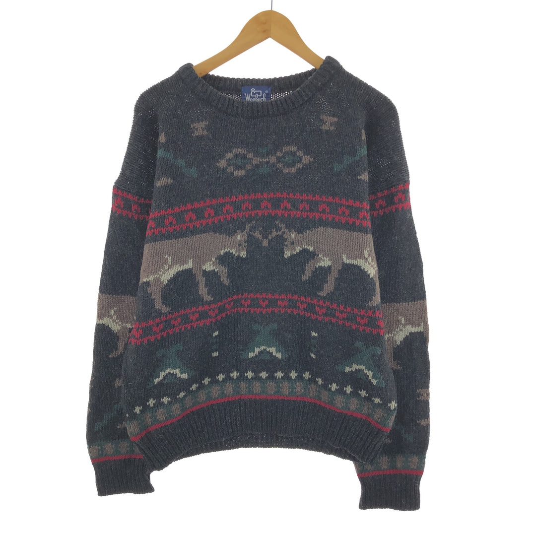 80'S WOOLRICH All-over Print Nordic Sweater Men's L Vintage /eaa405064