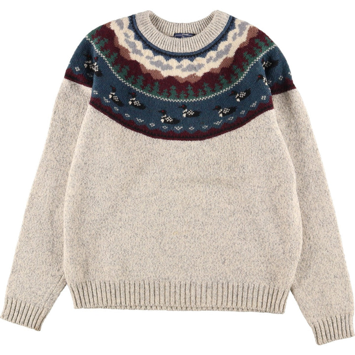 80'S WOOLRICH All-over pattern wool knit sweater for women, M size [Eluru] /eaa405425