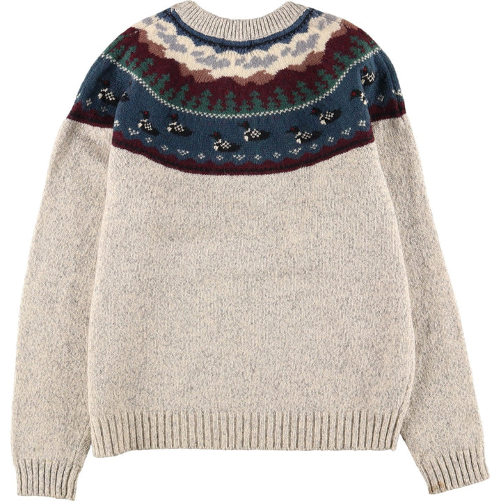 80'S WOOLRICH All-over pattern wool knit sweater for women, M size [Eluru] /eaa405425