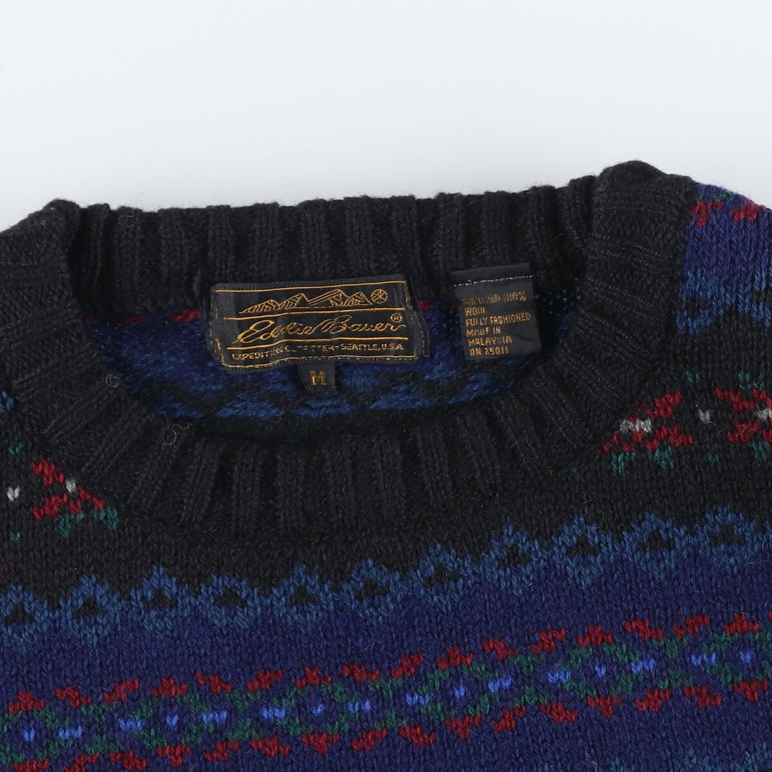 90'S Eddie Bauer all-over print wool knit sweater, men's M, vintage / eaa405432