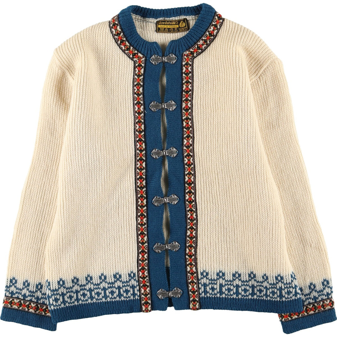 nordstrikk all-over print wool Tyrolean cardigan made in Norway for women, M /eaa405560