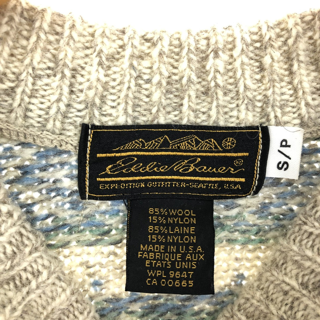 90'S Eddie Bauer all-over print wool knit sweater, made in USA, women's S, vintage / eaa405687