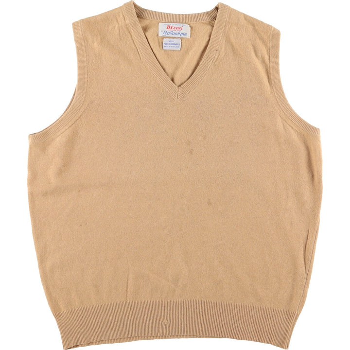 70'S BALLANTYNE V-neck cashmere knit vest made in Scotland, men's M, vintage / eaa405695