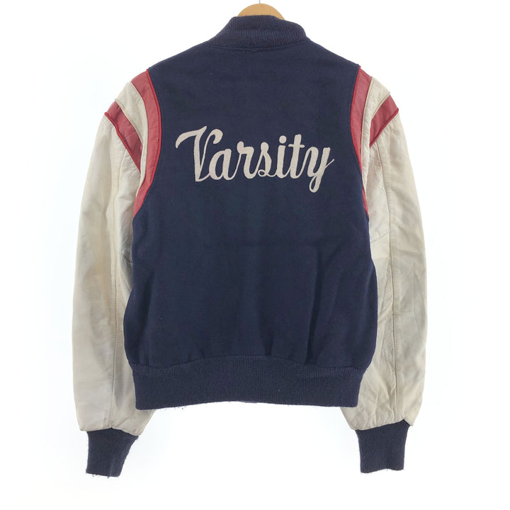 70'S Reed Leather Sleeve Wool Stadium Jacket Award Jacket Varsity Jacket Men's M Vintage /eaa405724
