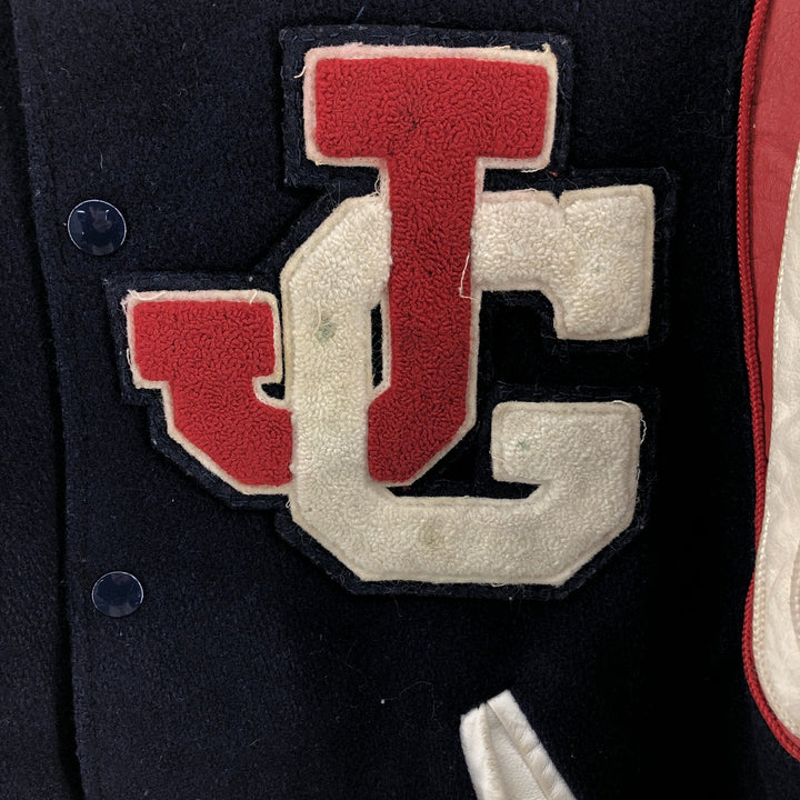 70'S Reed Leather Sleeve Wool Stadium Jacket Award Jacket Varsity Jacket Men's M Vintage /eaa405724