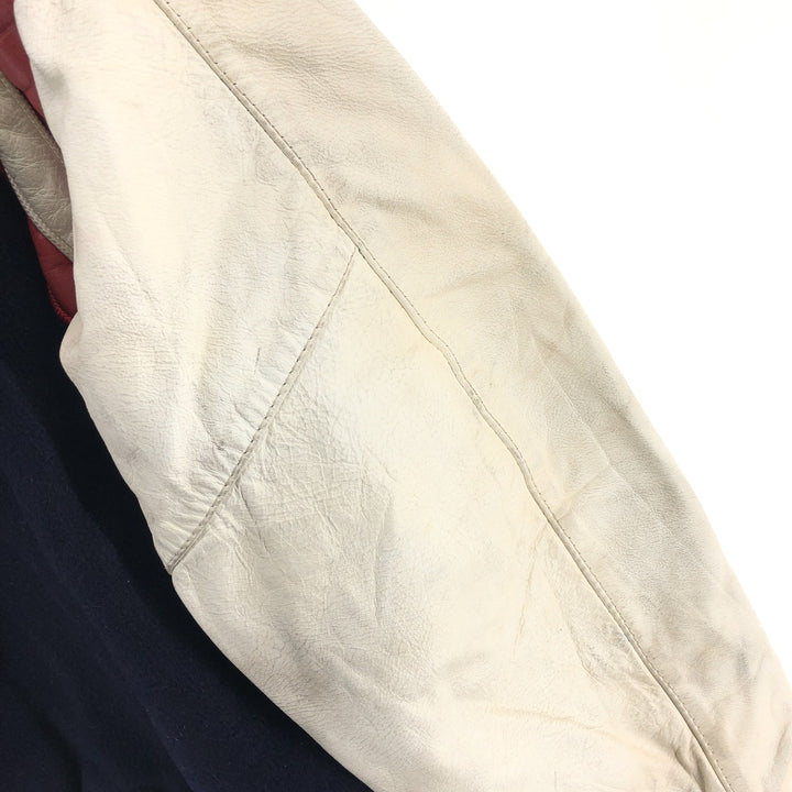 70'S Reed Leather Sleeve Wool Stadium Jacket Award Jacket Varsity Jacket Men's M Vintage /eaa405724
