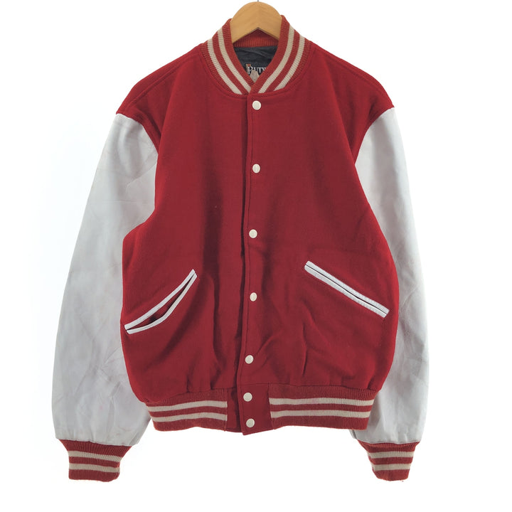 80'S BUTWIN Leather Sleeve Wool Varsity Jacket Award Jacket Varsity Jacket Made in USA Men's M Vintage /eaa405725
