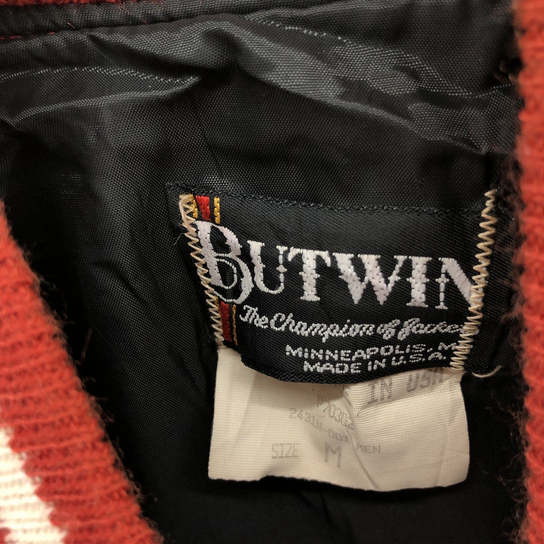 80'S BUTWIN Leather Sleeve Wool Varsity Jacket Award Jacket Varsity Jacket Made in USA Men's M Vintage /eaa405725