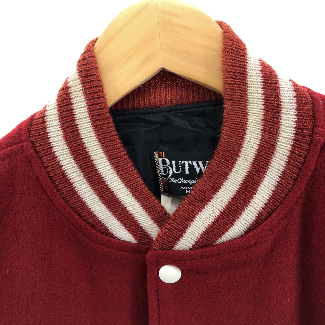 80'S BUTWIN Leather Sleeve Wool Varsity Jacket Award Jacket Varsity Jacket Made in USA Men's M Vintage /eaa405725