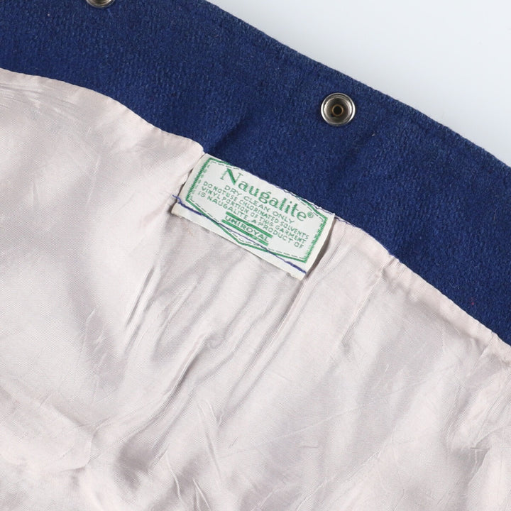 70s~ Naugalite Collared Sleeve Leather Wool Stadium Jacket Award Jacket Varsity Jacket Men's M Vintage /eaa405777