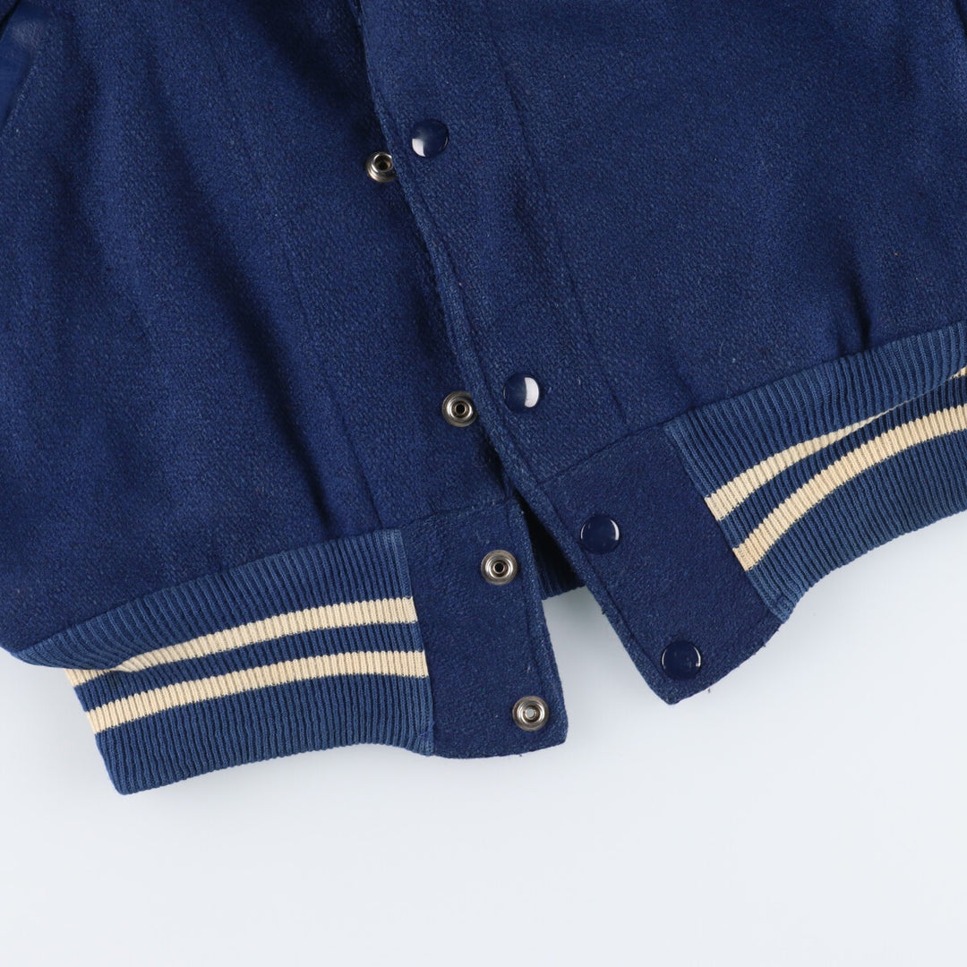 70s~ Naugalite Collared Sleeve Leather Wool Stadium Jacket Award Jacket Varsity Jacket Men's M Vintage /eaa405777