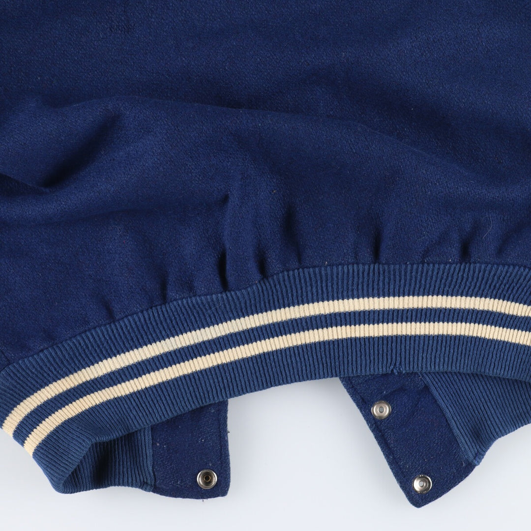 70s~ Naugalite Collared Sleeve Leather Wool Stadium Jacket Award Jacket Varsity Jacket Men's M Vintage /eaa405777