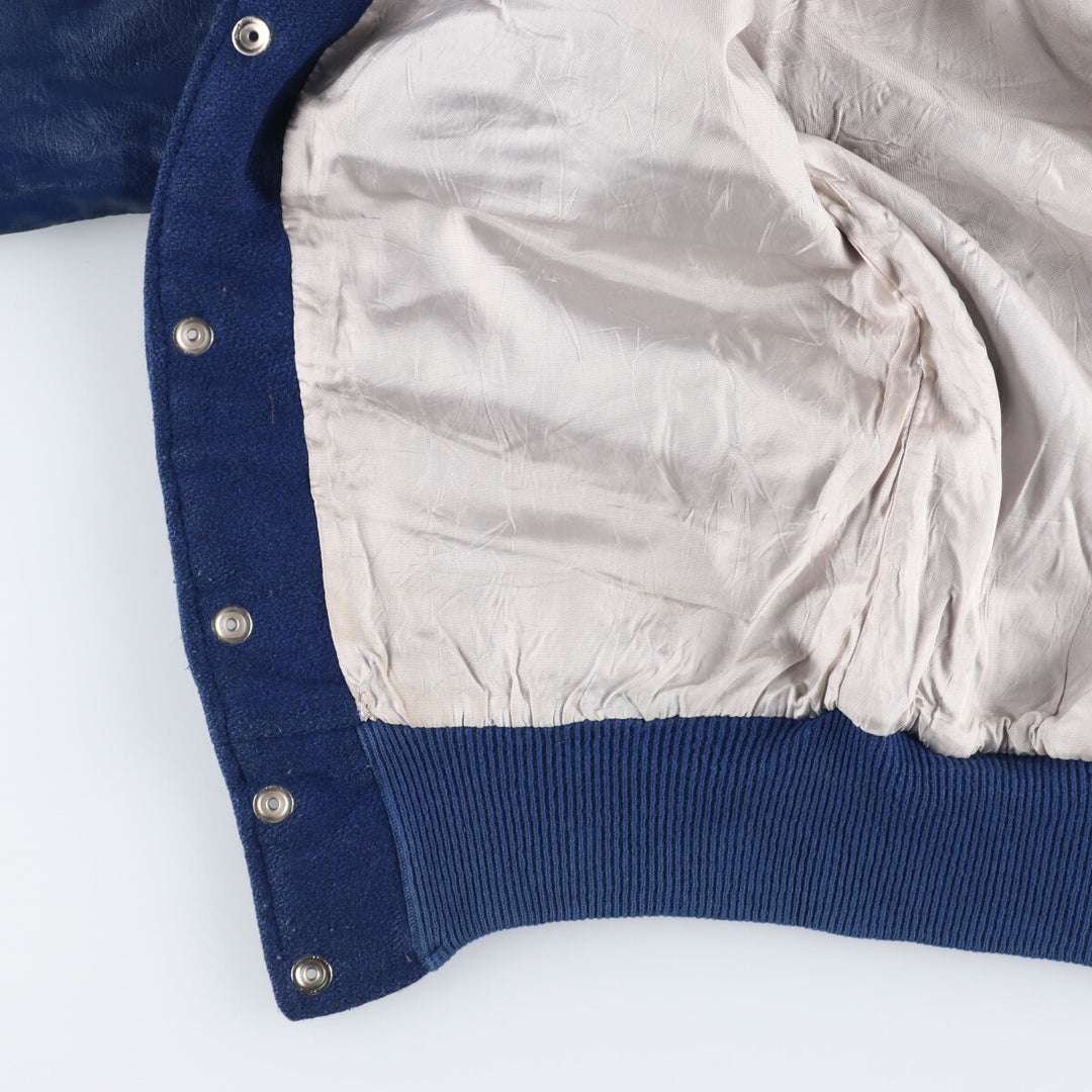 70s~ Naugalite Collared Sleeve Leather Wool Stadium Jacket Award Jacket Varsity Jacket Men's M Vintage /eaa405777