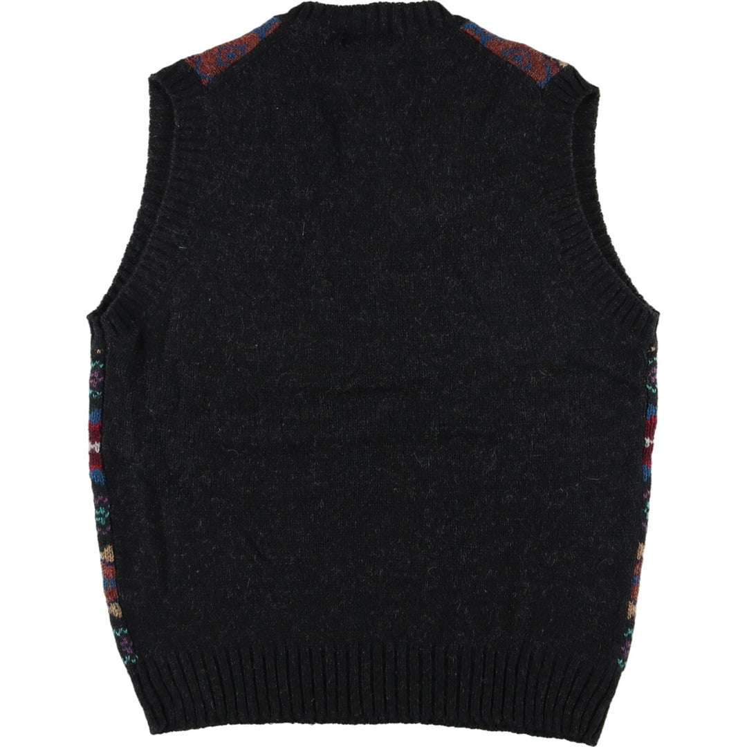 Par Four All-over Print V-neck Wool Knit Vest Men's L /eaa405798