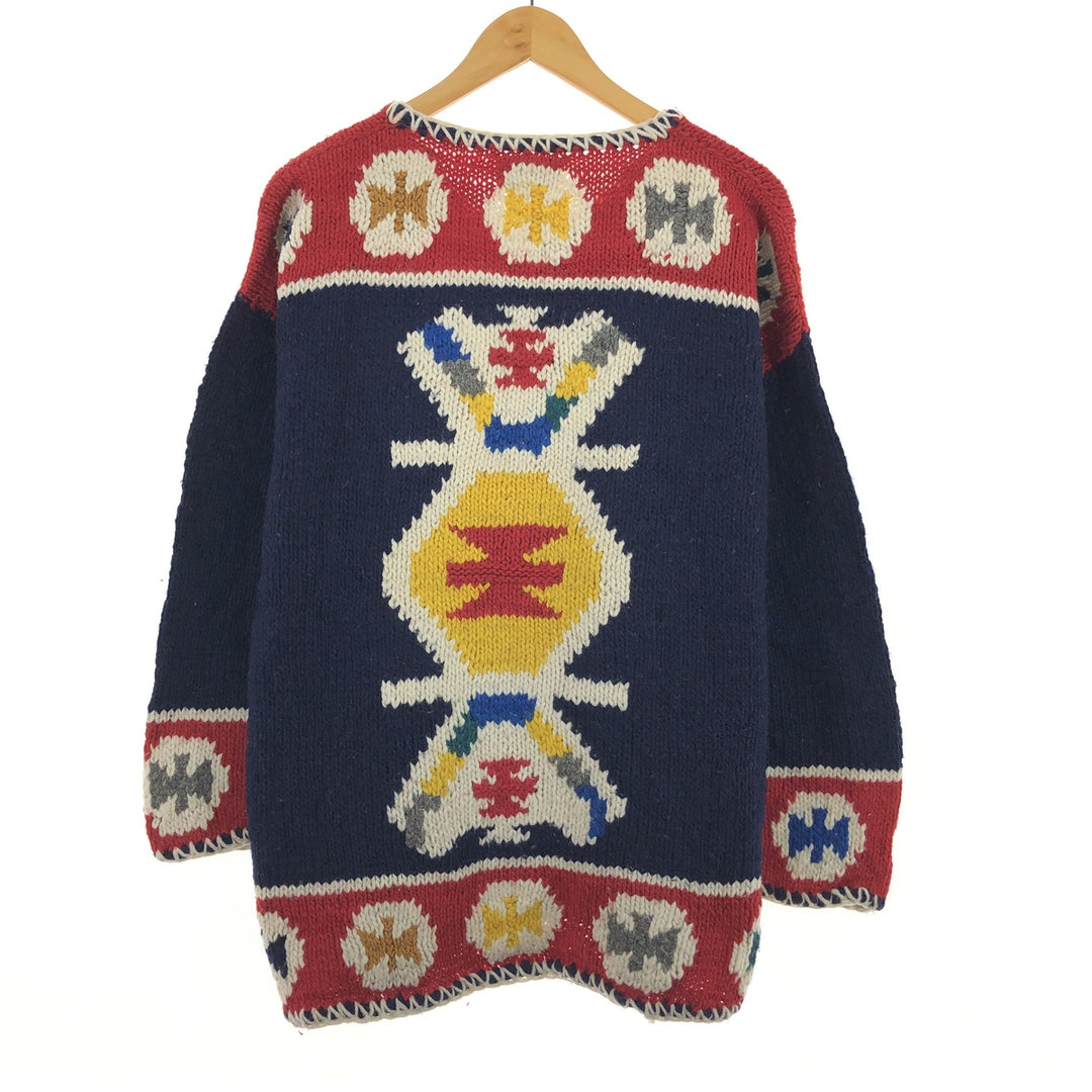 PACHAMAMA All-over Native Pattern Ecuadorian Knit Cardigan Women's XXL /eaa405934