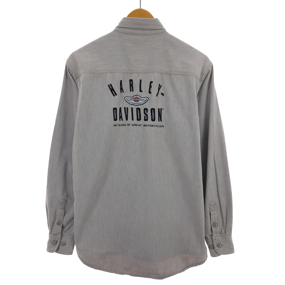 Harley-Davidson Back Logo Long Sleeve Cotton Shirt S /eaa405959