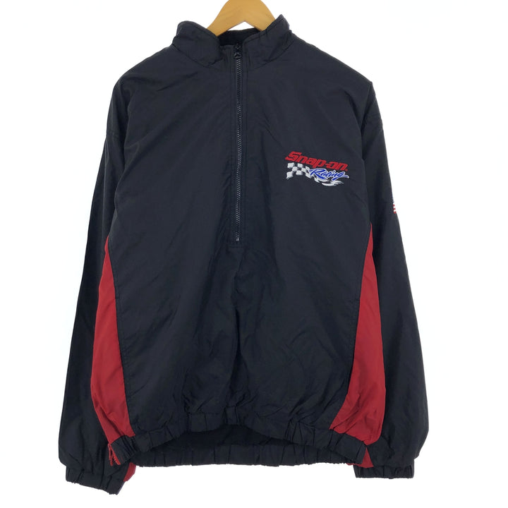 Snap on Half Zip Nylon Racing Jacket Men's L /eaa406081
