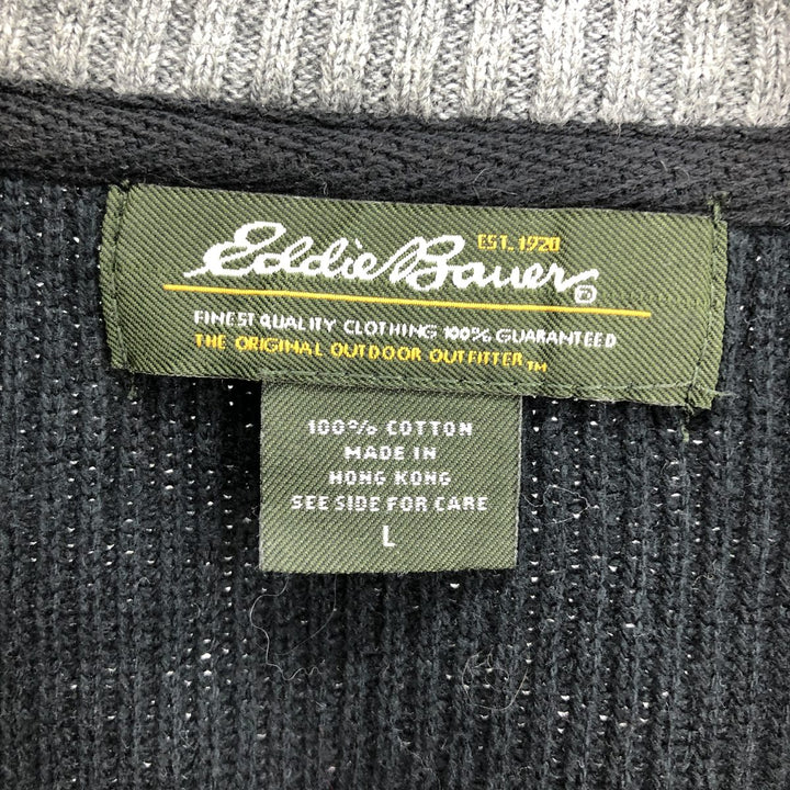 Eddie Bauer Cotton Knit Half Zip Sweater Men's L /eaa406306