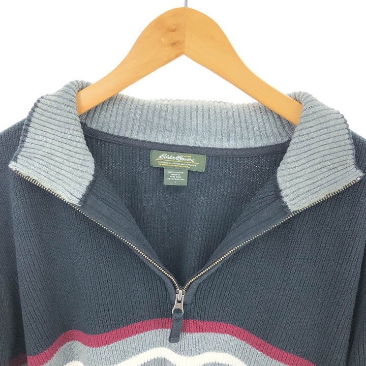 Eddie Bauer Cotton Knit Half Zip Sweater Men's L /eaa406306