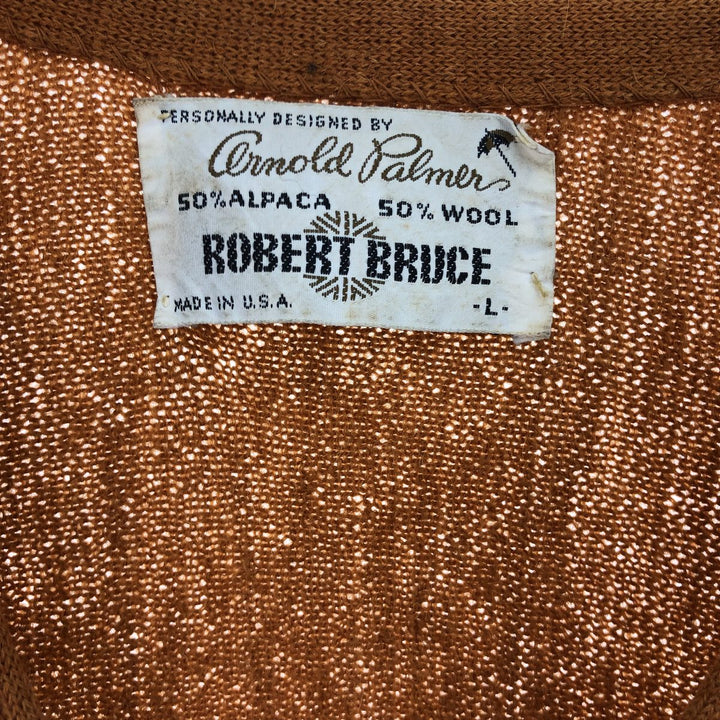 70'S Arnold Palmer Robert Bruce Alpaca Knit Cardigan Made in USA Men's L Vintage /eaa406311