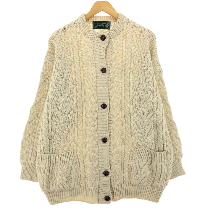 Naturally Fisherman Aran Knit Cardigan Women's L /eaa406315