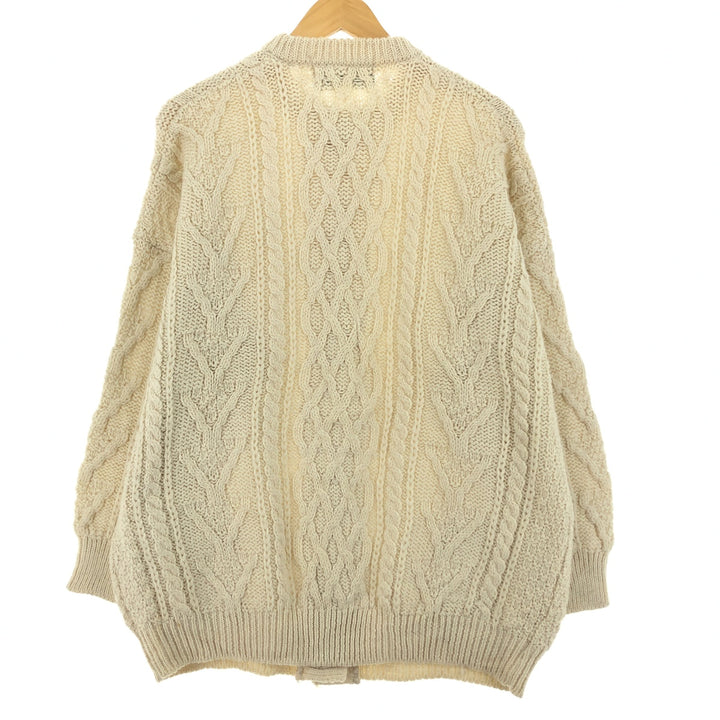 Naturally Fisherman Aran Knit Cardigan Women's L /eaa406315