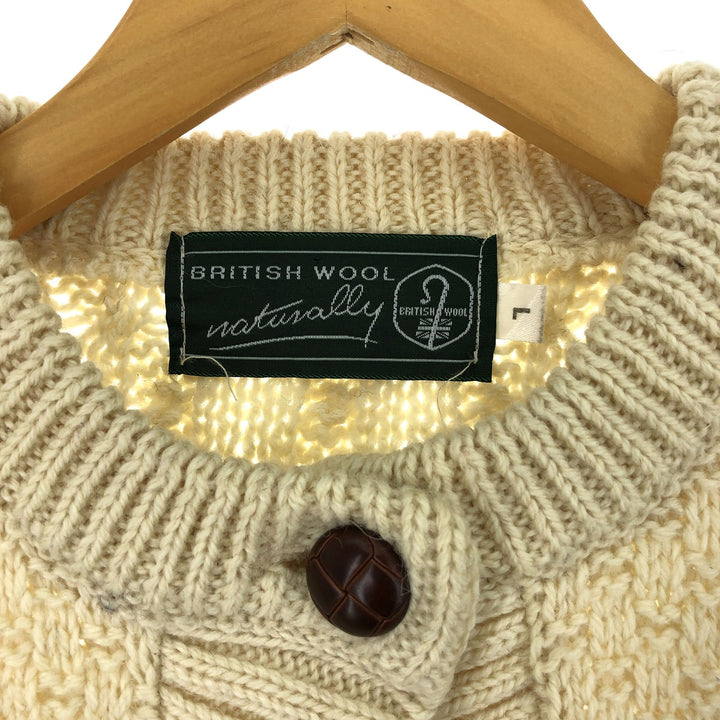 Naturally Fisherman Aran Knit Cardigan Women's L /eaa406315