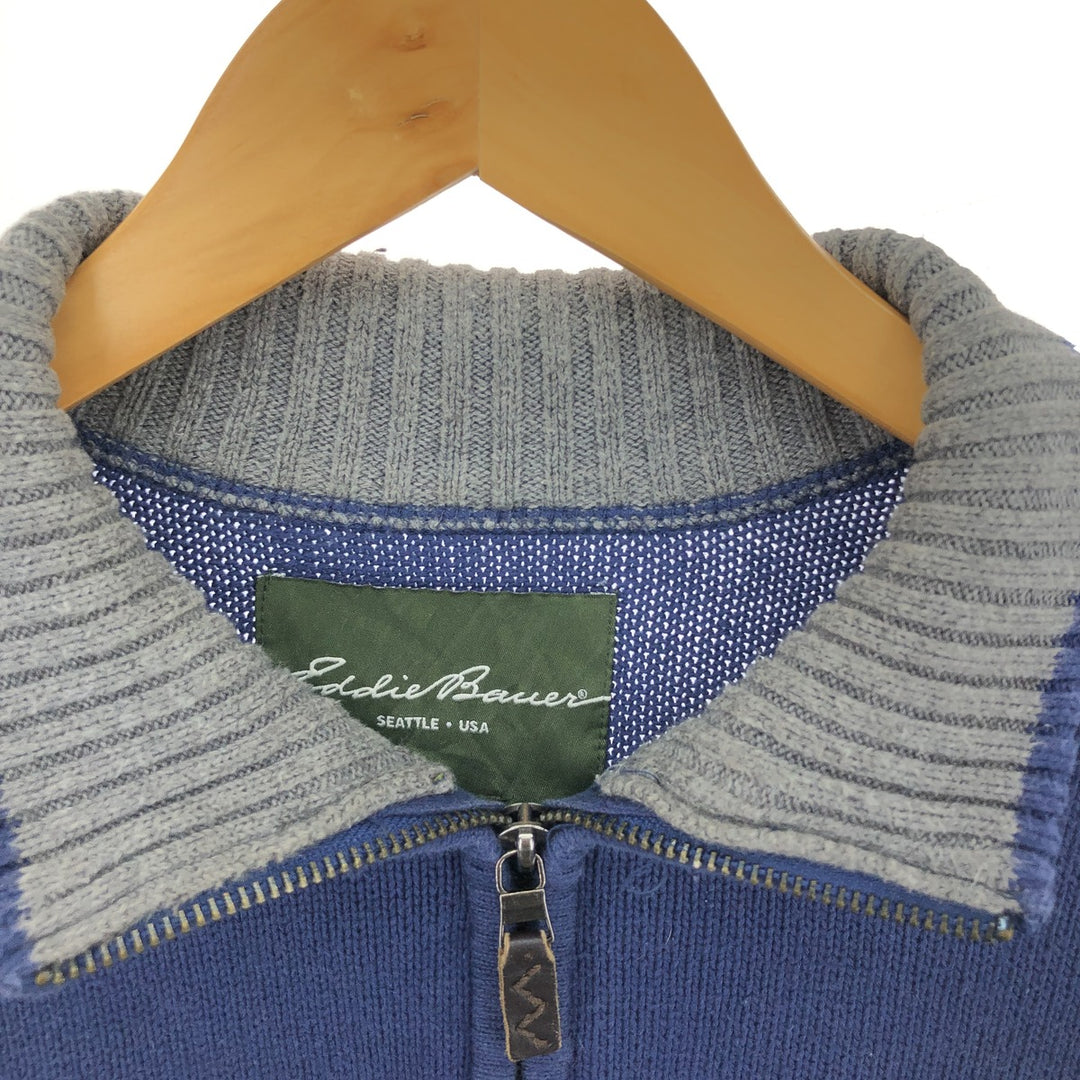 Eddie Bauer Cotton Knit Half Zip Sweater Men's L /eaa406323