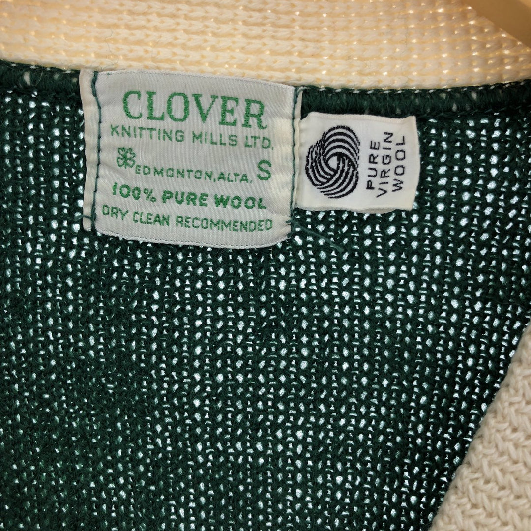 60'S CLOVER wool lettered knit cardigan made in Canada, women's S, vintage /eaa406324