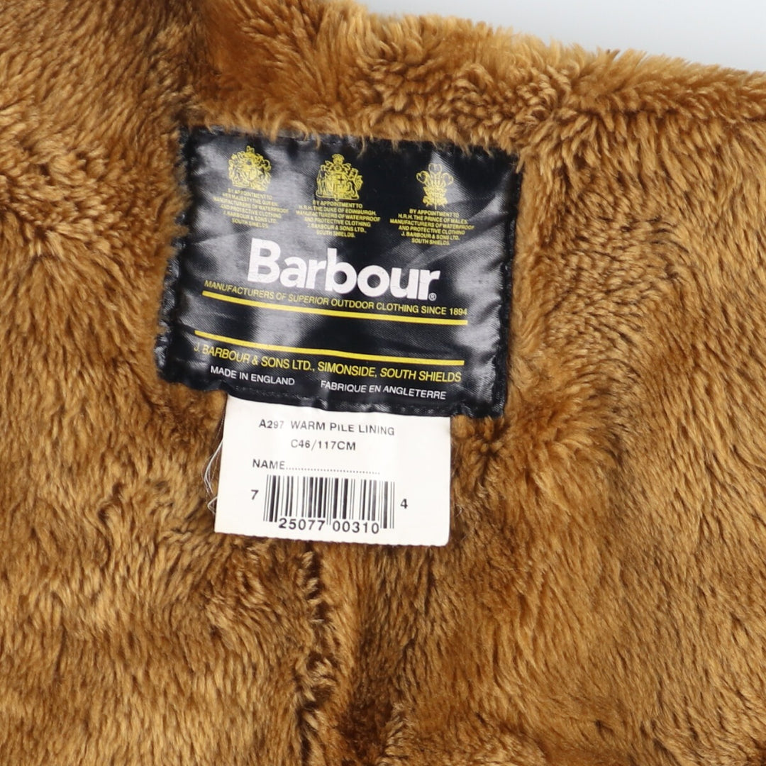 90'S Barbour A297 WARM PILE LINING Former 3 Warrant pile liner vest Made in England C46 Men's XL Vintage /eaa406457