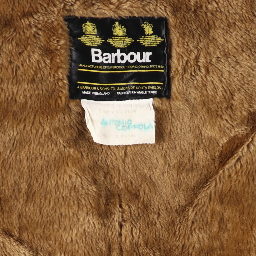 90'S Barbour A297 LINING Old 3 Warrant Pile Liner Vest Made in England C46 Men's XL Vintage /eaa406461