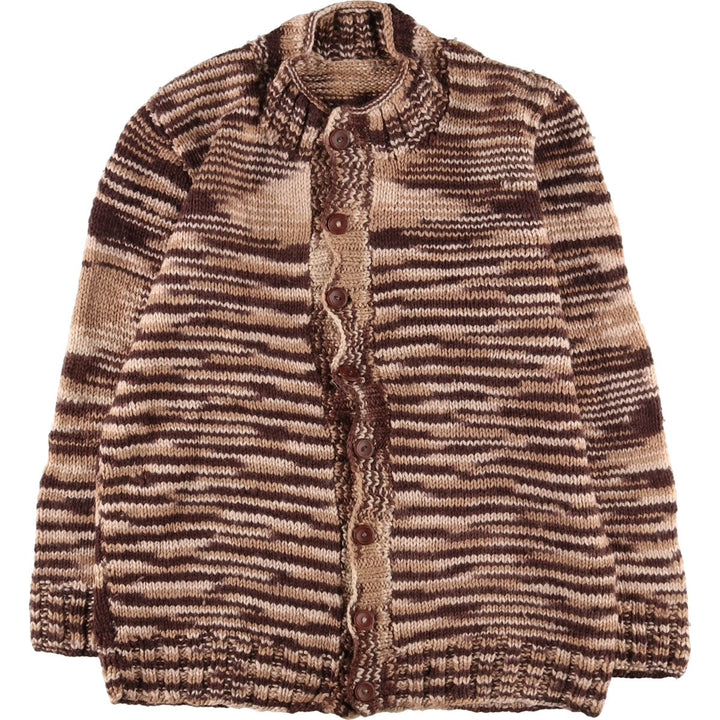 All-over print wool knit cardigan, men's XL /eaa406564