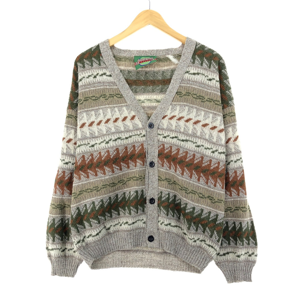 LE CAPITOLE All-over print acrylic x wool knit cardigan, men's S /eaa406567