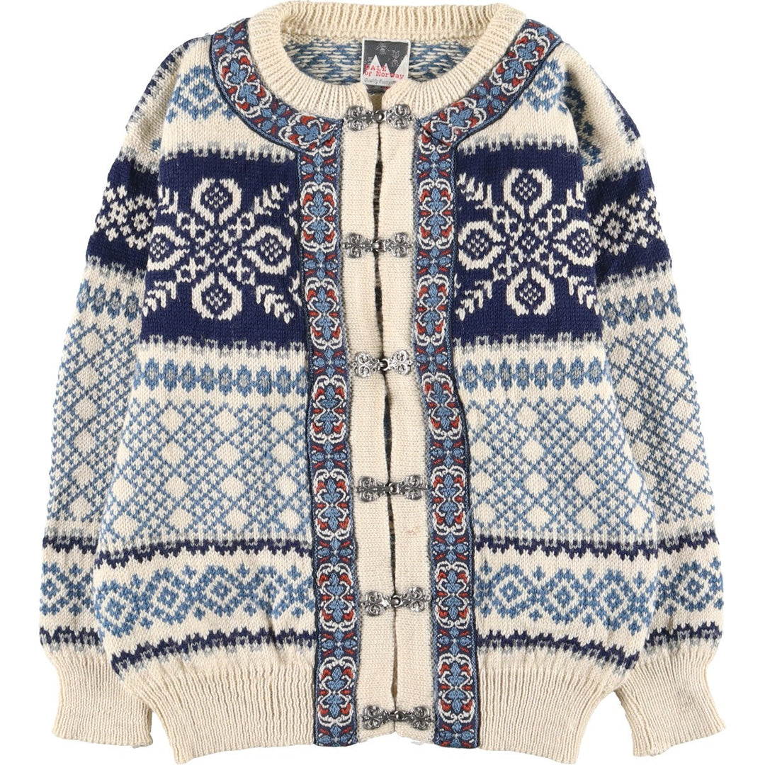 DALE of NORWAY Nordic Pattern All-over Wool Tyrolean Cardigan Women's S [Elle] /eaa406597