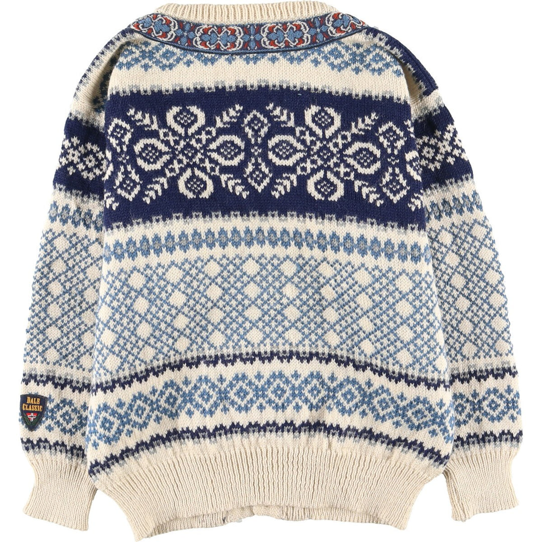 DALE of NORWAY Nordic Pattern All-over Wool Tyrolean Cardigan Women's S [Elle] /eaa406597