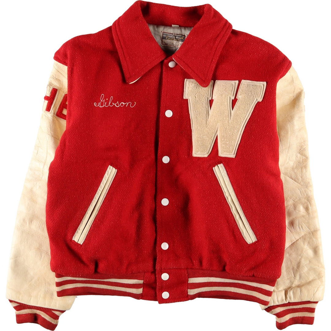 Collared, leather sleeve wool varsity jacket, award jacket, varsity jacket, men's M, vintage /eaa406610