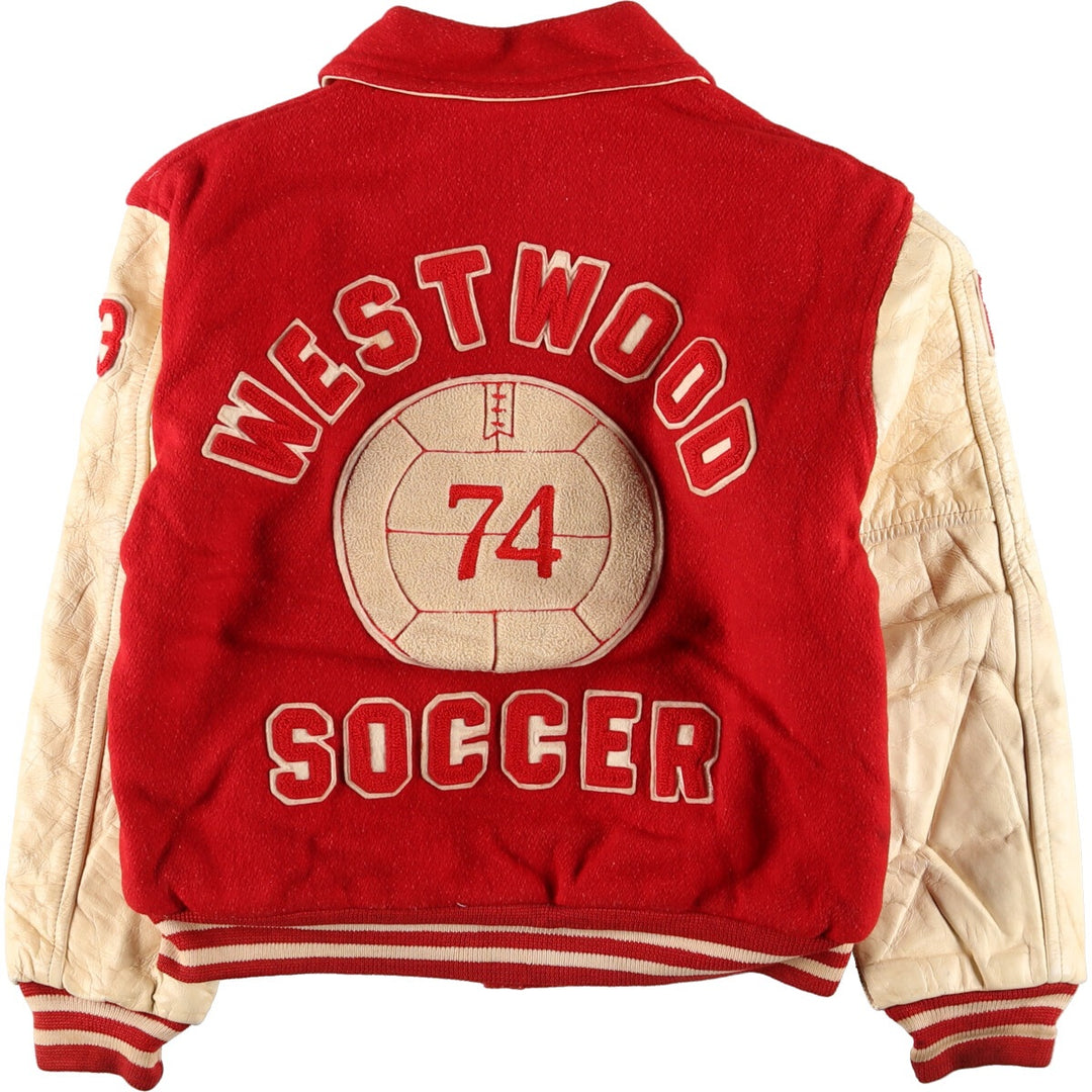 Collared, leather sleeve wool varsity jacket, award jacket, varsity jacket, men's M, vintage /eaa406610