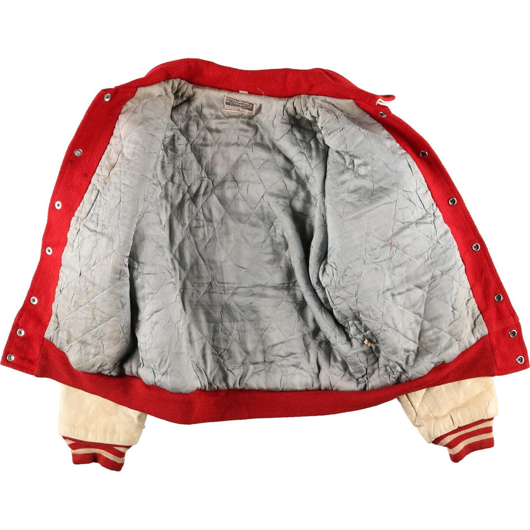 Collared, leather sleeve wool varsity jacket, award jacket, varsity jacket, men's M, vintage /eaa406610